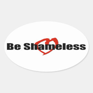 Sticker Ovale Soyez blanc rouge sans scrupule de coeur
