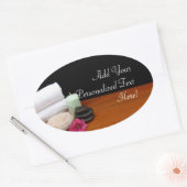 Sticker Ovale Spa/Massage/Pedicure Salon Scène Noir/Couleur (Enveloppe)