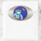 Sticker Ovale Spaceboy Floating Outside the Spaceship (Sac)