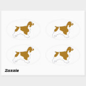 Sticker Ovale spaniel à springer (Feuille)