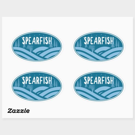 Sticker Ovale Spearfish South Dakota Outdoors (Feuille)