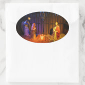 Sticker Ovale Spectacle de Noël de la crèche à Washington DC (Sac)