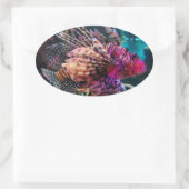 Sticker Ovale Spectaculaire poisson-lion (Sac)