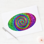 Sticker Ovale Spirale arc-en-ciel (Enveloppe)