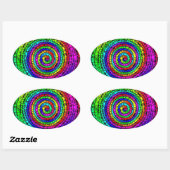 Sticker Ovale Spirale arc-en-ciel (Feuille)
