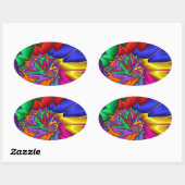 Sticker Ovale Spirale couleur vive (Feuille)