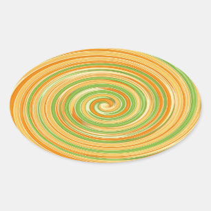 Sticker Ovale Spirale de couleurs d'agrumes amusantes