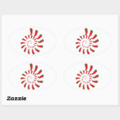 Sticker Ovale Spirale de Pepper Diva Rouge (Feuille)
