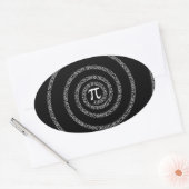 Sticker Ovale Spirale pour Pi sur Décor noir (Enveloppe)