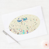 Sticker Ovale Splashes de peinture d'art Abstrait, Spots personn (Enveloppe)