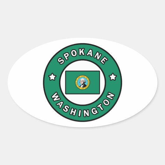 Sticker Ovale Spokane Washington (Devant)