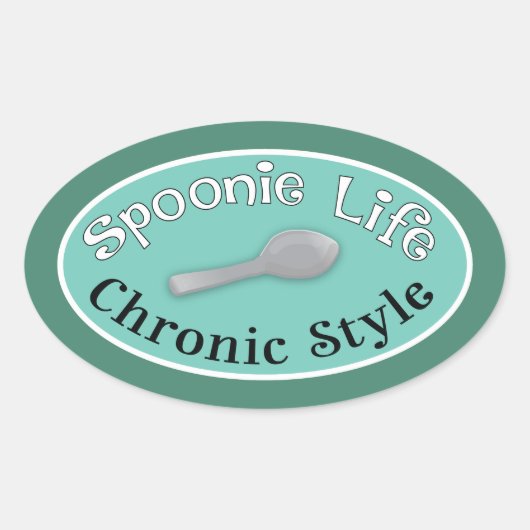 Sticker Ovale Spoonie Style - Diner Green (Devant)