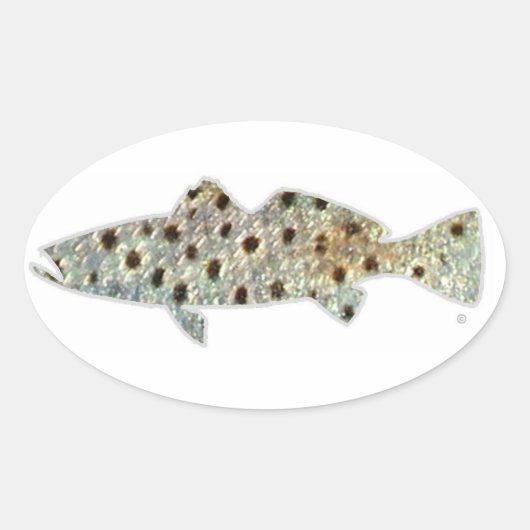 Sticker Ovale Spotled Seatrout par Patternwear© (Devant)