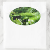 Sticker Ovale Spring Green Ferns végétation botanique tropicale (Sac)