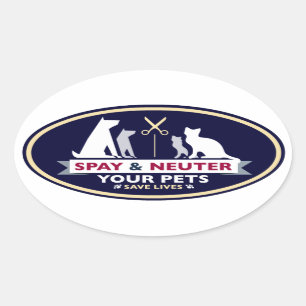 Sticker Ovale Spy & Neuter vos animaux domestiques