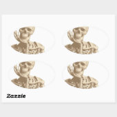 Sticker Ovale squelette cauchemar noël (Feuille)