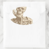 Sticker Ovale squelette cauchemar noël (Sac)