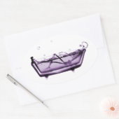 Sticker Ovale Squelette violet X-Ray dans bain (Enveloppe)