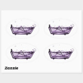 Sticker Ovale Squelette violet X-Ray dans bain (Feuille)