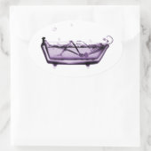 Sticker Ovale Squelette violet X-Ray dans bain (Sac)