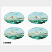 Sticker Ovale ss Bergensfjord en mer (Feuille)