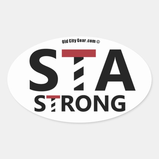 Sticker Ovale St. Augustine, Floride - STA STRONG (Devant)