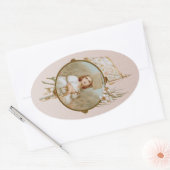 Sticker Ovale St. Jeanne d'Arc brûlé à l'emprise (BF 01) (Enveloppe)