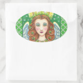 STICKER OVALE ST. LE SHAMROCK DE LA JOURNÉE DE PATRICK ANGEL, BÉ (Sac)