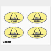 Sticker Ovale St. Louis Missouri (Feuille)