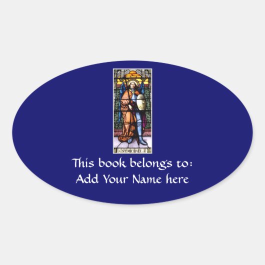 Sticker Ovale St. Michael L'Archange Vitre Tiré (Devant)