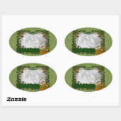 Sticker Ovale St patrick - AJOUTER VOTRE PHOTO - Cadre Shamrock (Feuille)