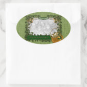 Sticker Ovale St patrick - AJOUTER VOTRE PHOTO - Cadre Shamrock (Sac)