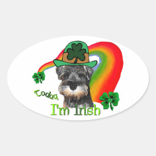 Sticker Ovale St patrick Schnauzer miniature