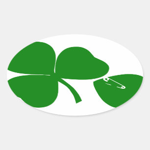 Sticker Ovale St Patrick's Day Obtenez Lucky 3 et 1 feuille 4