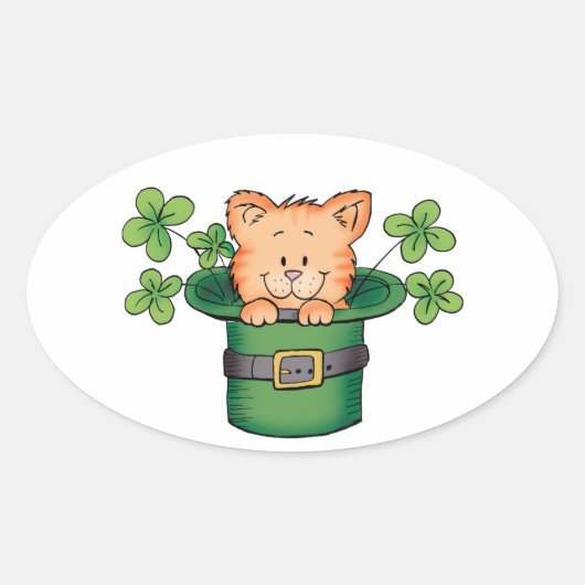 Sticker Ovale St. Patricks Kitty (Devant)
