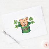 Sticker Ovale St. Patricks Kitty (Enveloppe)
