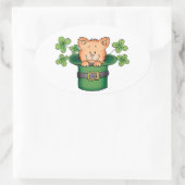 Sticker Ovale St. Patricks Kitty (Sac)