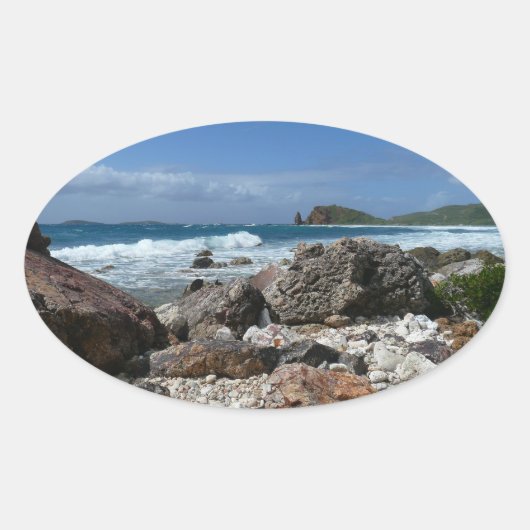 Sticker Ovale St. Thomas Rocky Beach (Devant)