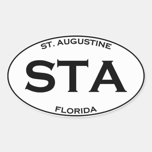 Sticker Ovale STA - St Augustine Floride (Devant)