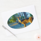 Sticker Ovale Stade / Buck Deer, Ciel bleu clair (Enveloppe)
