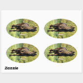 Sticker Ovale Stallion noir (Feuille)