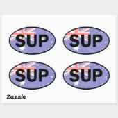 Sticker Ovale Standup Paddleboard (Feuille)