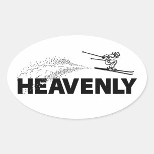 Sticker Ovale Station de ski Heavenly Californie Nevada Sauteur 