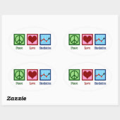 Sticker Ovale Statistiques de l'amour pour la paix (Feuille)