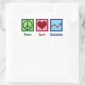 Sticker Ovale Statistiques de l'amour pour la paix (Sac)