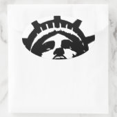 Sticker Ovale Statue d'Art Pop Noir & Blanc de la Liberté (Sac)