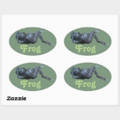 Sticker Ovale Statue de grenouille (Feuille)