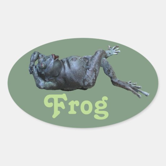Sticker Ovale Statue de grenouille (Devant)