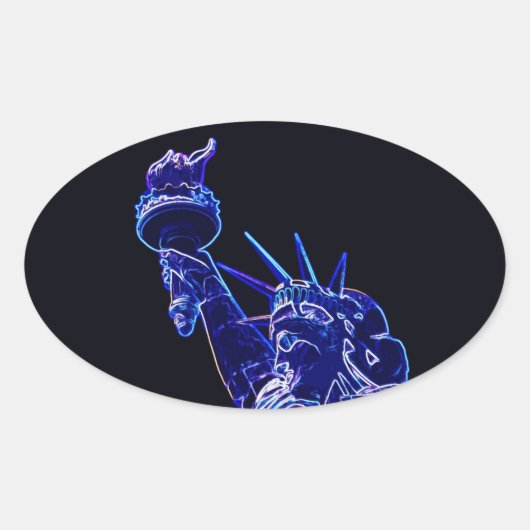 Sticker ovale Statue de la Liberté (Devant)