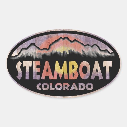 Sticker Ovale Steamboat Springs Colorado drapeau ovales autocoll (Devant)
